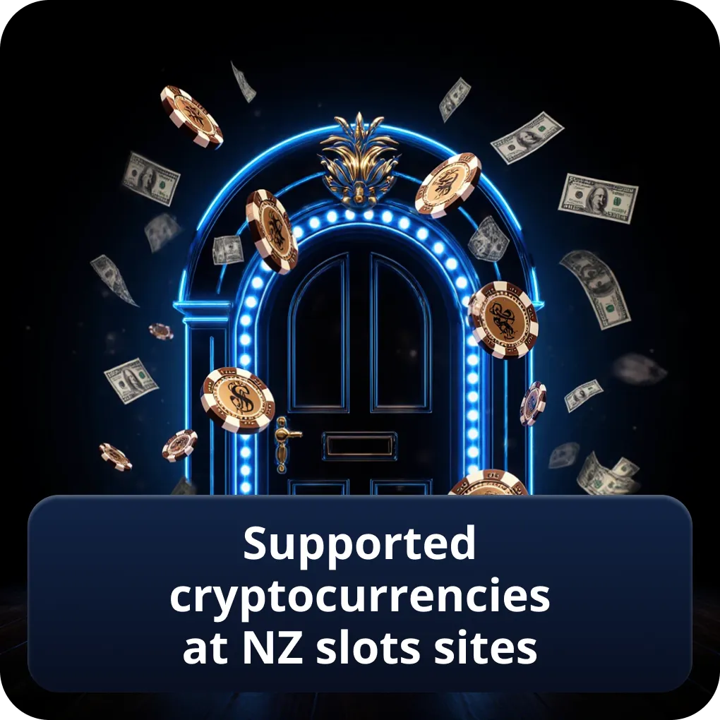 Supported cryptocurrencies at NZ slots sites