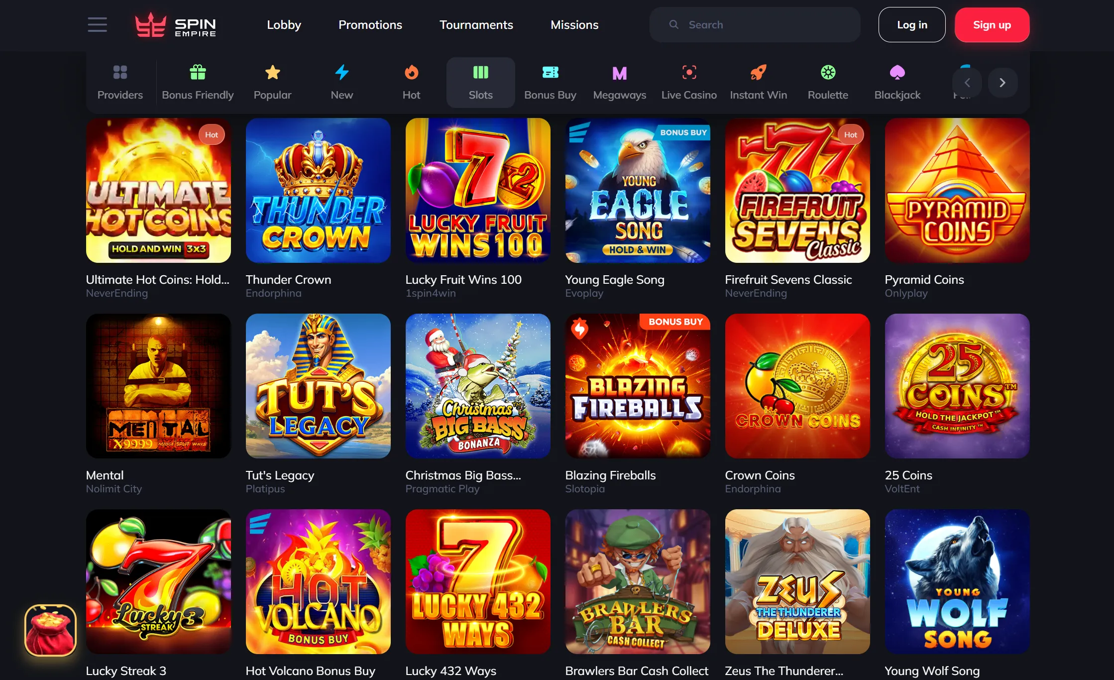 SpinEmpire – Crypto under 1 hour, gamified missions system